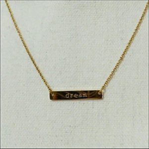 dream gold plated bar necklace